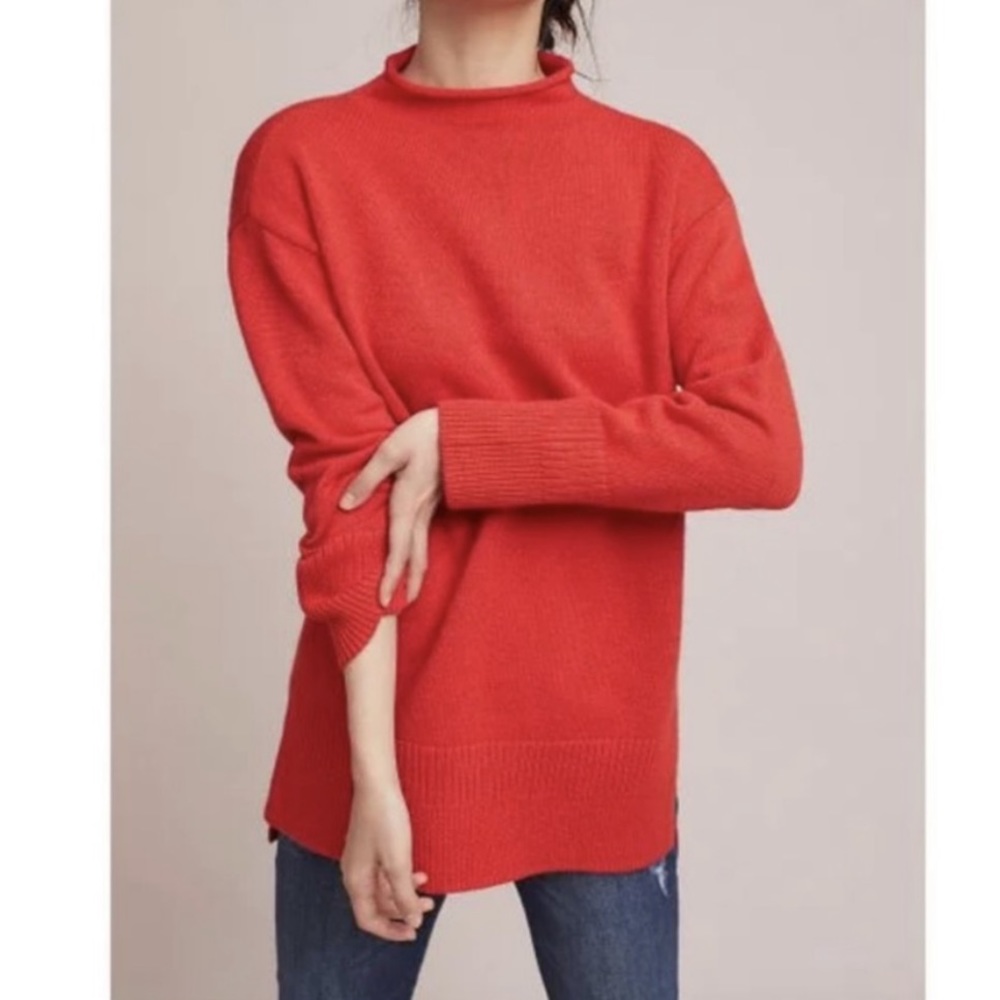 Anthropologie Moth Saskia Mockneck Pullover
Sweater Tunic Red Oversized Sweater